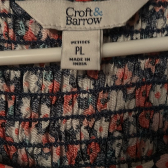 Croft & barrel Pl multi colored flowery midi dressruching bodice with pockets. - Picture 4 of 8